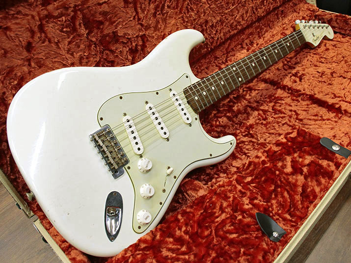 Fender Custom Shop 1960 Stratocaster Relic Olympic White Matching Head 1