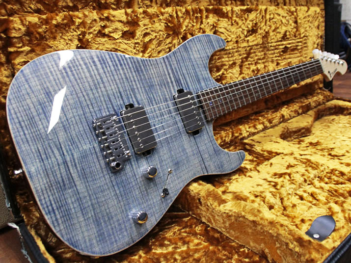 T's Guitars DST-DX22 Flame Trans Blue Denim 1
