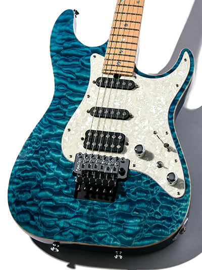 T's Guitars DST-Classic Droptop with Floyd Rose Quilt Trans Blue 