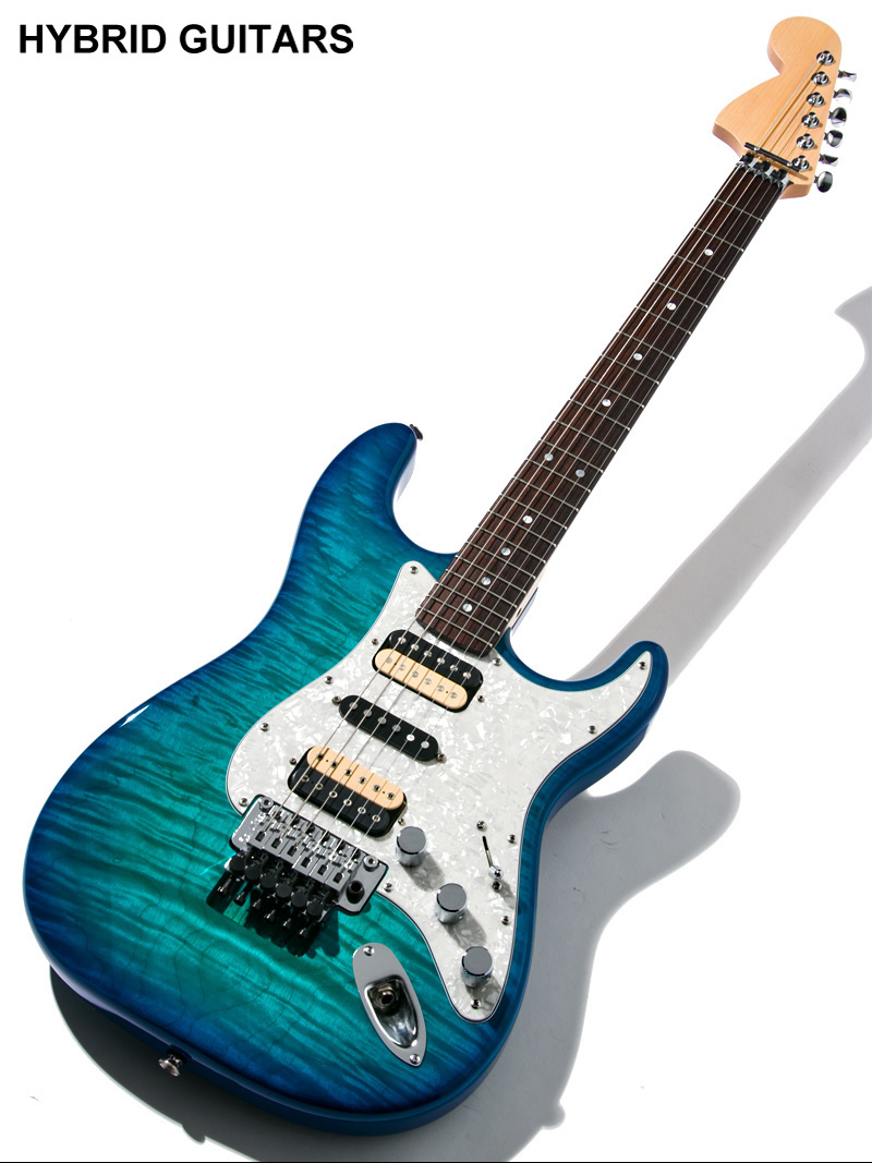 RY Guitar Custom Order Stratocaster Trans Blue Burst 1