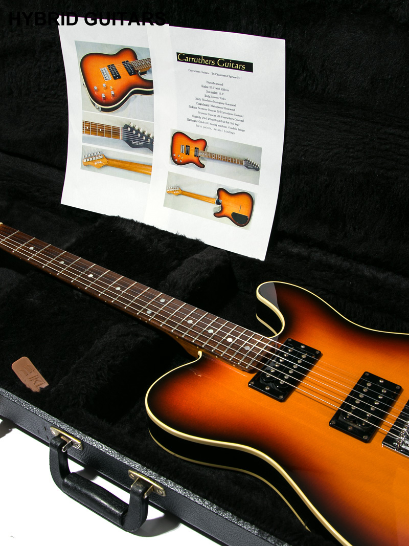 Carruthers Guitars T6 Chambered Spruce HH Sunburst 14