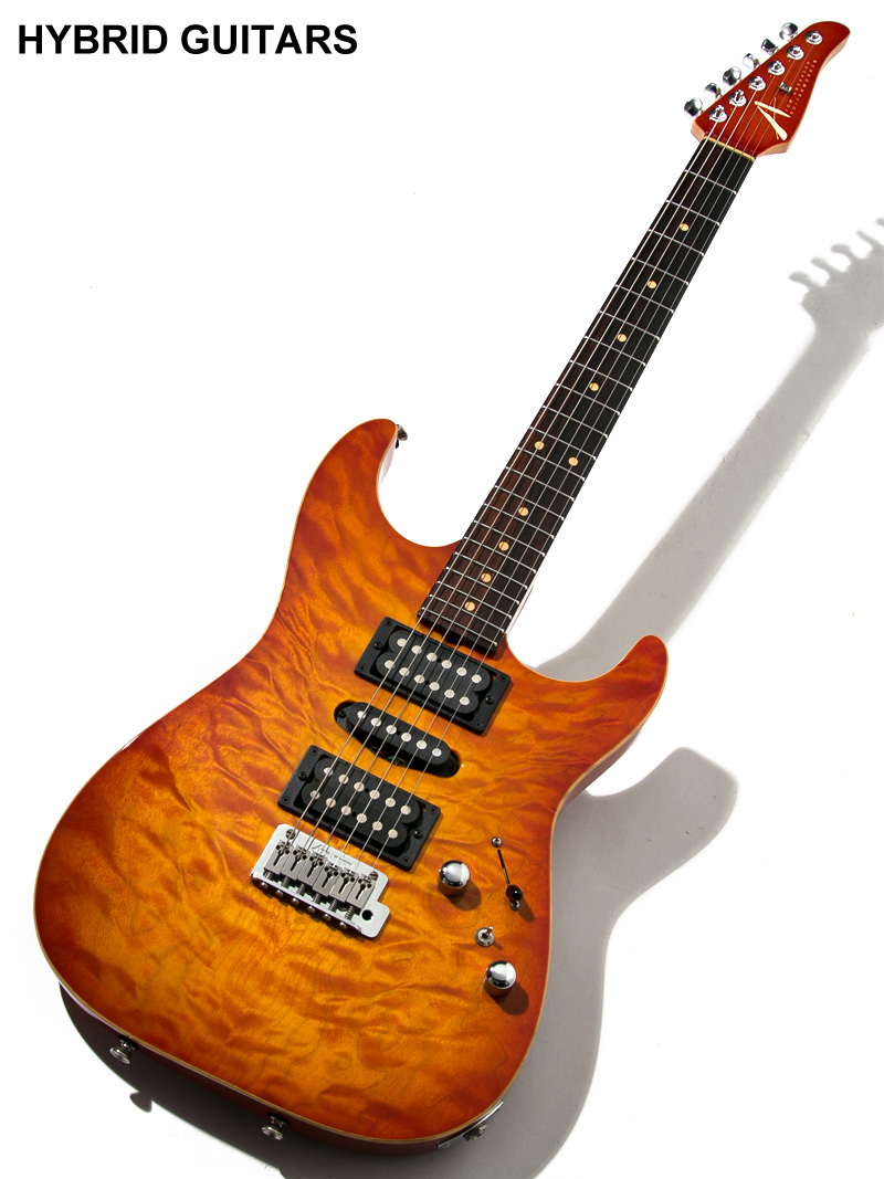 Tom Anderson Hollow Drop Top Fire Burst with Binding  1