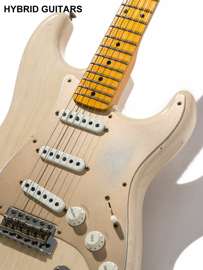 Fender Custom Shop 2019 Event Limited Edition 1955 Dual-Mag Stratocaster Heavy & Journeyman Relic Aged White Blonde 9