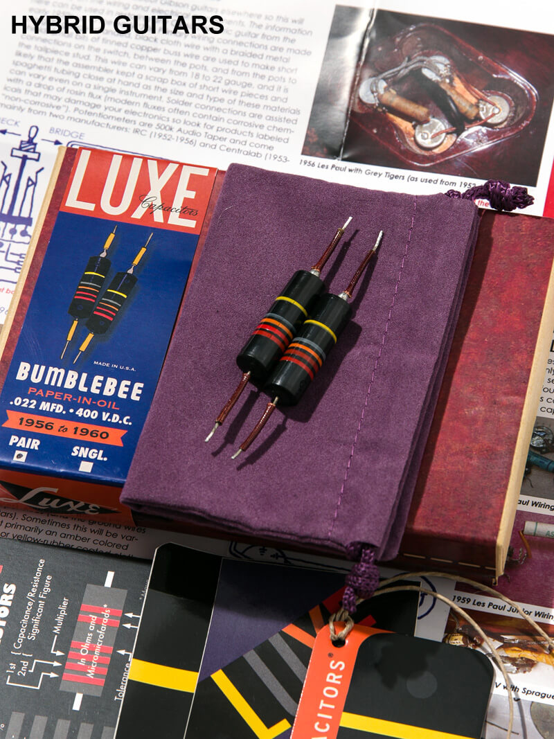 Luxe 1956-1960 Matched Pair of Luxe Oil-Filled .022mF Bumblebee Capacitors 1