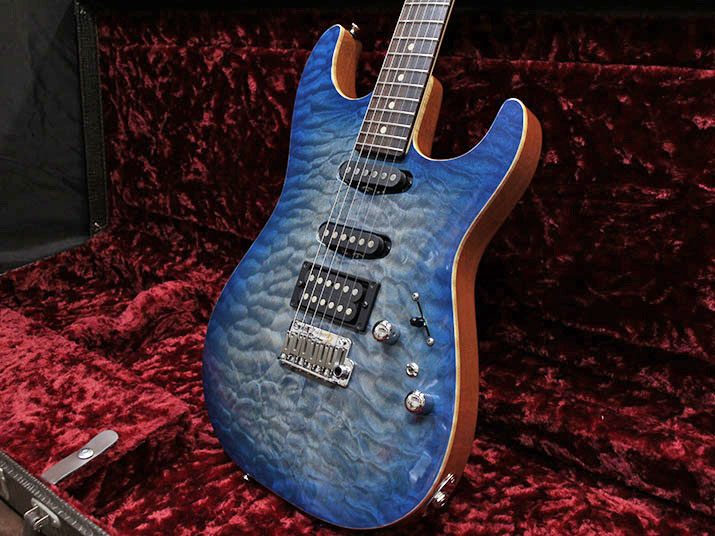 Tom Anderson Hollow Drop Top Jack's Blue Burst with Binding  7