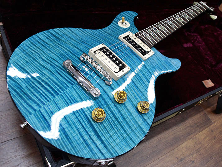 Gibson Custom Shop TAK DC Standard Flametop Aqua Blue 1