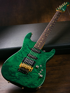 Tom Anderson Grand AM 1P Quilt Body&Birdseye Neck Translucent Green  全体正面 サムネイル