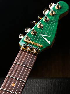 Tom Anderson Grand AM 1P Quilt Body&Birdseye Neck Translucent Green  ヘッド正面 サムネイル