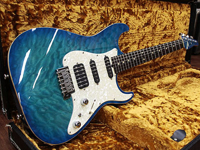 Tom Anderson Hollow Drop Top Classic Bora Bora to Trans Blue Burst/Binding 