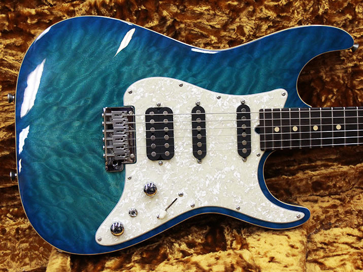 Tom Anderson Hollow Drop Top Classic Bora Bora to Trans Blue Burst/Binding  2