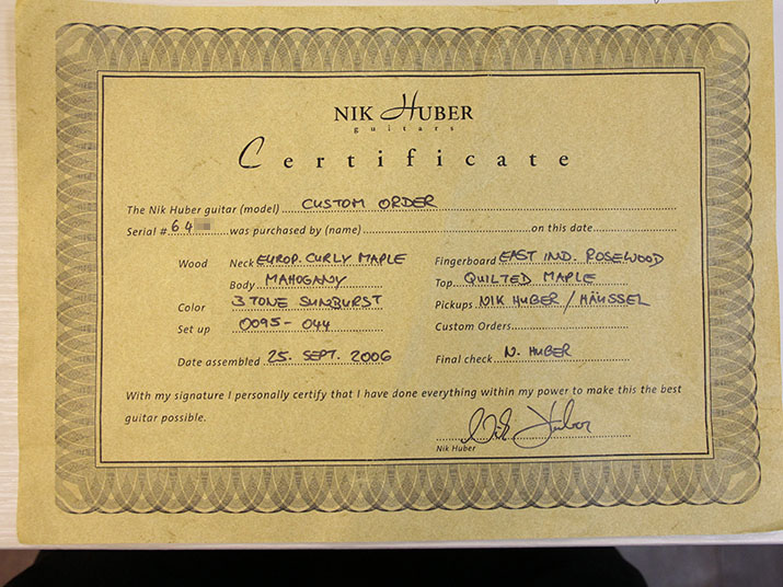 Nik Huber Custom Order Stratocaster 10