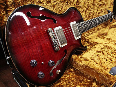 Paul Reed Smith(PRS) Singlecut Hollowbody II 10Top and Back Flame Fire Red Burst