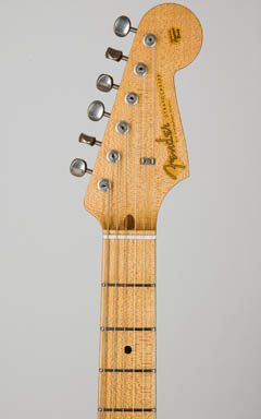 Fender Custom Shop Master Built 1955 Stratocaster Relic by Greg Fesler White Blonde 2011 ヘッド正面 サムネイル