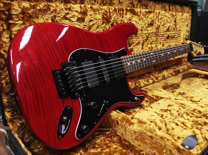 moon Stratocaster Type Trans Red Flame EMG PU 中古｜ギター買取の 