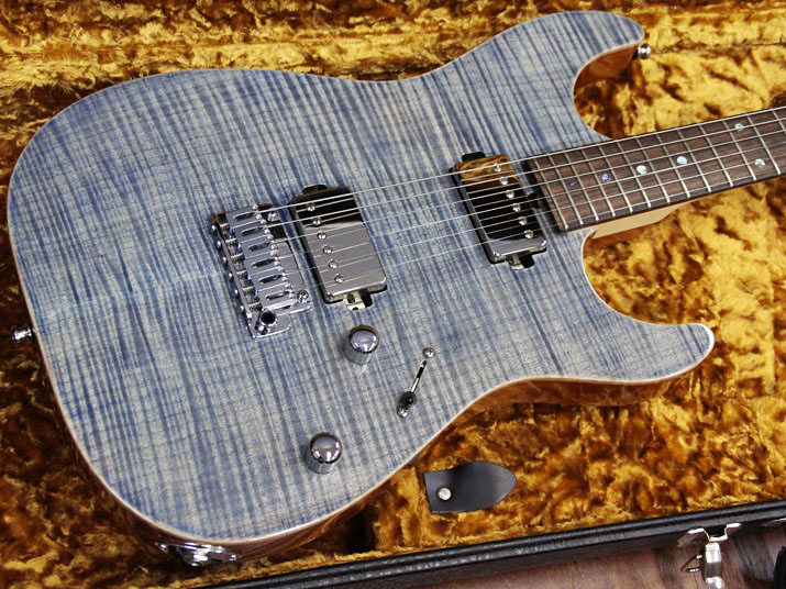 T's Guitars DST-DX22 Flame Trans Blue Denim 2