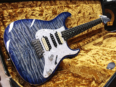 T's Guitars DST-Pro 24 Selected Quilt Whale Blue Burst