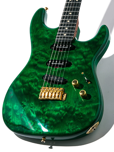 Warmoth Stratocaster Type Quilted Maple Top SSH  Trans Green