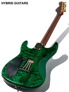 Warmoth Stratocaster Type Quilted Maple Top SSH  Trans Green 全体裏面 サムネイル