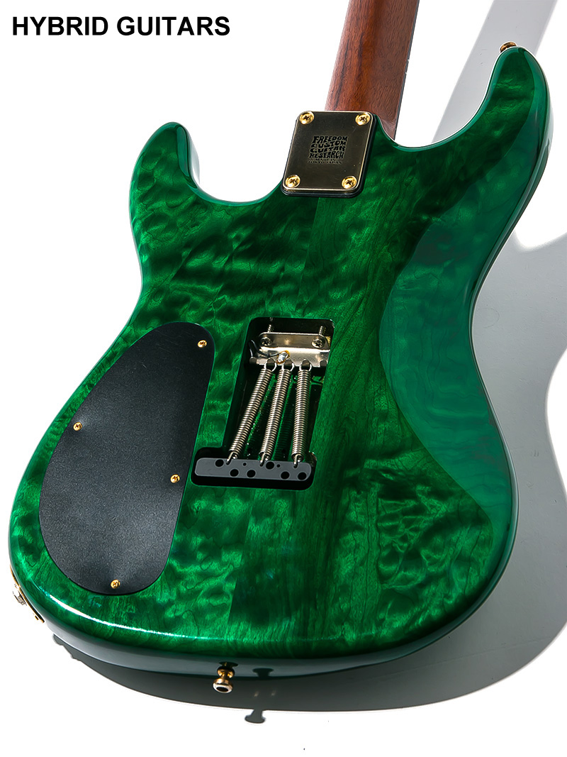 Warmoth Stratocaster Type Quilted Maple Top SSH  Trans Green 4