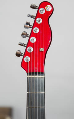 Freedom Custom Guitar Research Custom Order Telecaster Type Trans Red ヘッド正面 サムネイル