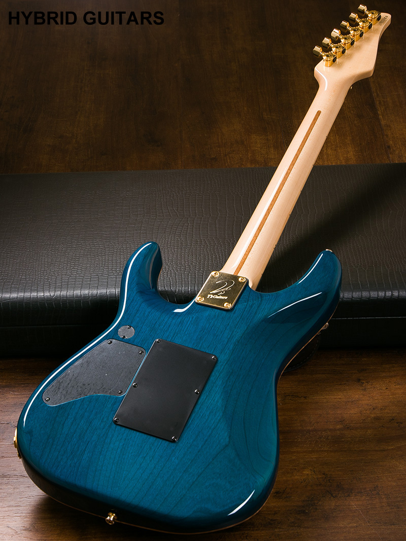 T's Guitars ST-24 Drop Top Exotic Maple Bahama Blue Burst  3