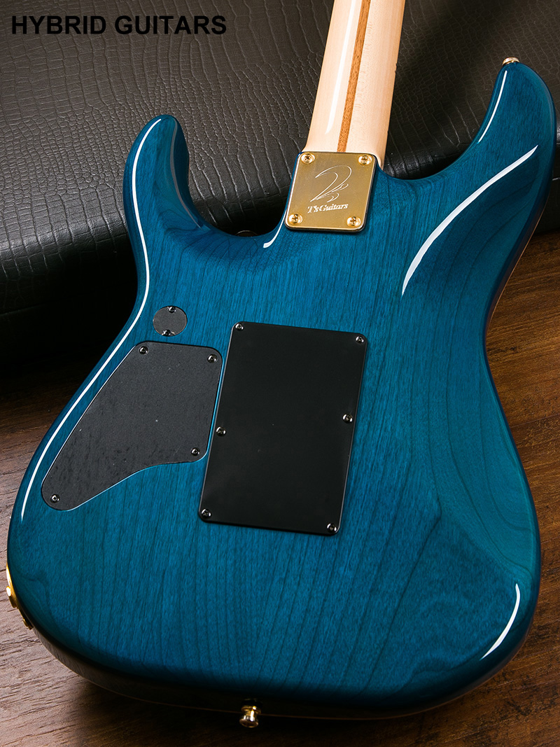 T's Guitars ST-24 Drop Top Exotic Maple Bahama Blue Burst  5