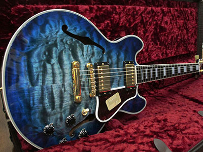 Gibson Custom Shop Limited Custom Collection CS-356 Hand Select Quilt Top/Indigo Blue Burst