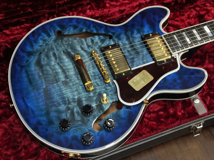 Gibson Custom Shop Limited Custom Collection CS-356 Hand Select Quilt Top/Indigo Blue Burst 2