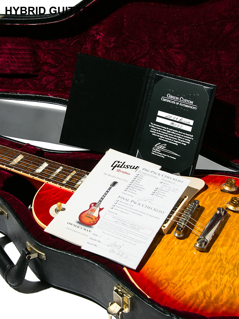 Gibson Custom Shop Historic Collection 1959 Les Paul Standard Reissue Heritage Cherry Sunburst Gloss Hard Rock Maple 10