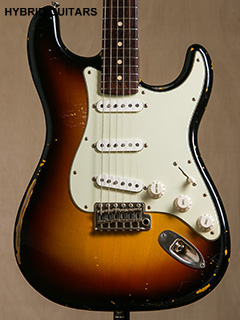 J.W.Black Guitars JWB-S 3 Tone Sunburst Hard Aged  全体正面 サムネイル