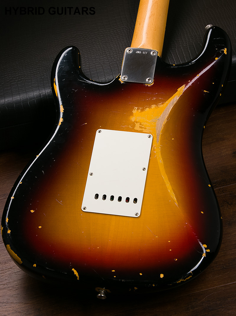 J.W.Black Guitars JWB-S 3 Tone Sunburst Hard Aged  5