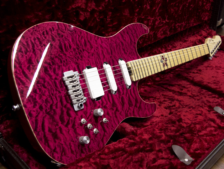 ESP Snapper Custom EMG Quilt Magenta 1