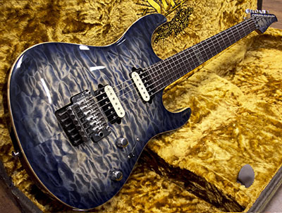 Suhr Modern Carve Top Limited 2009 Faded Trans Whale Blue Burst