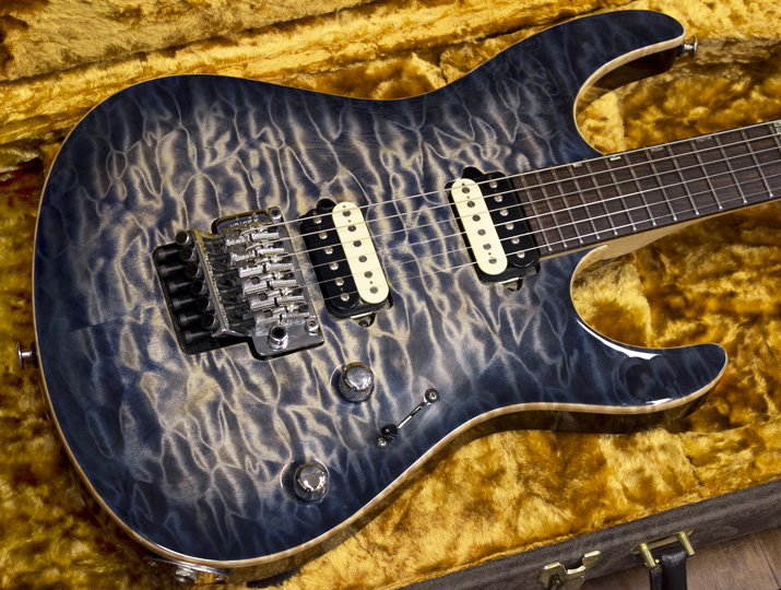 Suhr Modern Carve Top Limited 2009 Faded Trans Whale Blue Burst 3