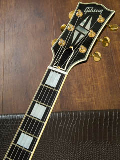 Gibson Custom Shop ES-355 with Bigsby Ebony Fingerboard Ebony Black 2007 ヘッド正面 サムネイル