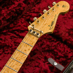 moon Stratocaster Ash BirdsEye Neck HSH Trans Green ヘッド正面 サムネイル