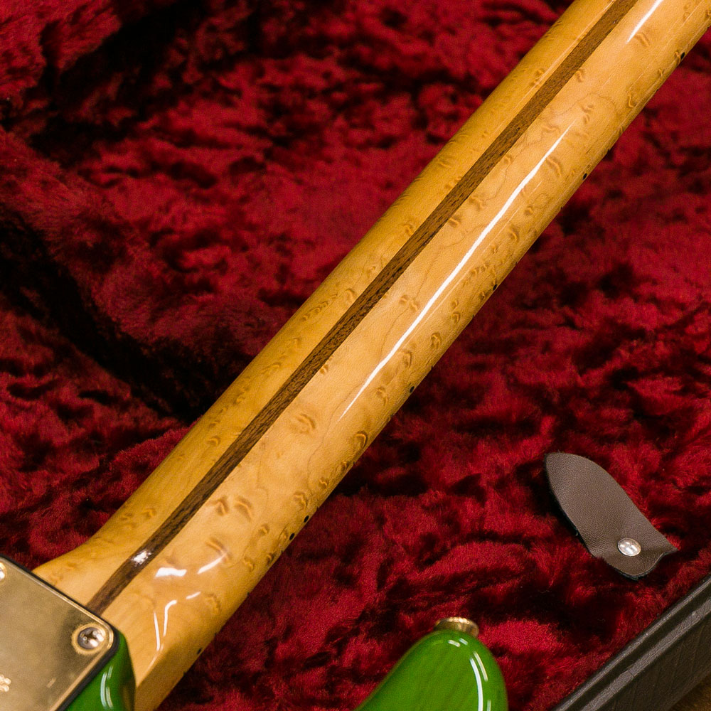 moon Stratocaster Ash BirdsEye Neck HSH Trans Green 8