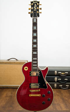 Burny Les Paul Custom Type Trans Red 全体正面 サムネイル
