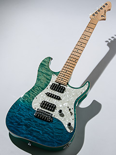 T's Guitars DST-Classic 22 Drop Top Quilt Faded Bora Bora Blue 全体正面 サムネイル