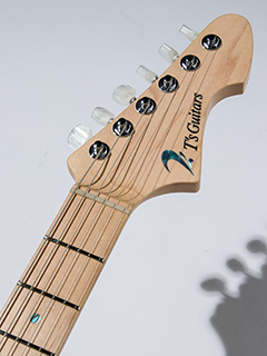 T's Guitars DST-Classic 22 Drop Top Quilt Faded Bora Bora Blue ヘッド正面 サムネイル