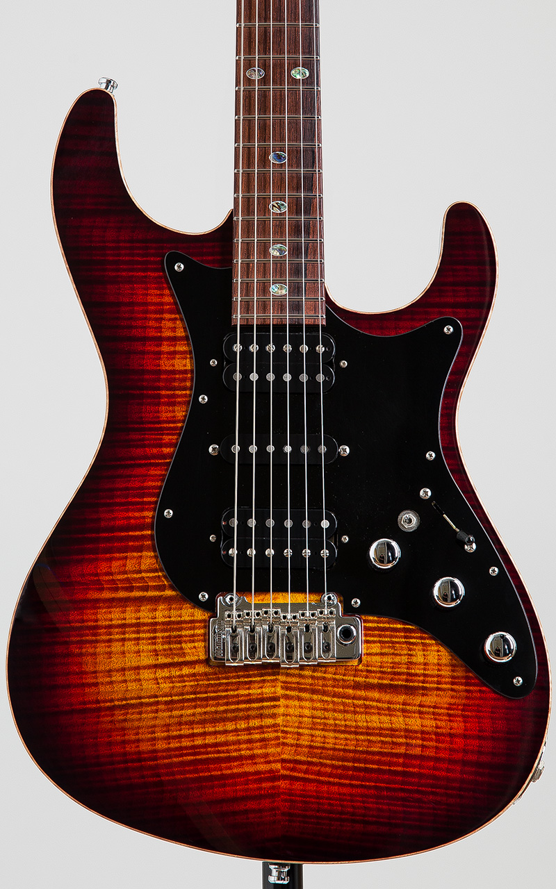 Freedom Custom Guitar Research HYDRA 2-Point Flame Top HD(日の出) 3