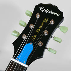 Epiphone Tak Matsumoto DC Standard Plus Top Aqua Blue ヘッド正面 サムネイル