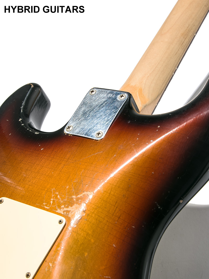 J.W.Black Guitars JWB-S 3 Tone Sunburst Midium Aged  10