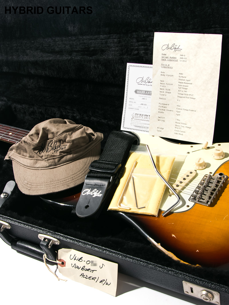 J.W.Black Guitars JWB-S 3 Tone Sunburst Midium Aged  11