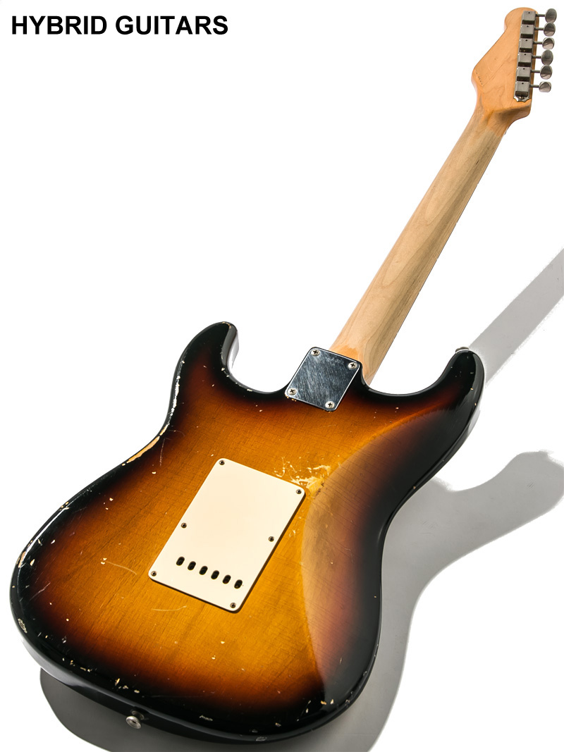 J.W.Black Guitars JWB-S 3 Tone Sunburst Midium Aged  2