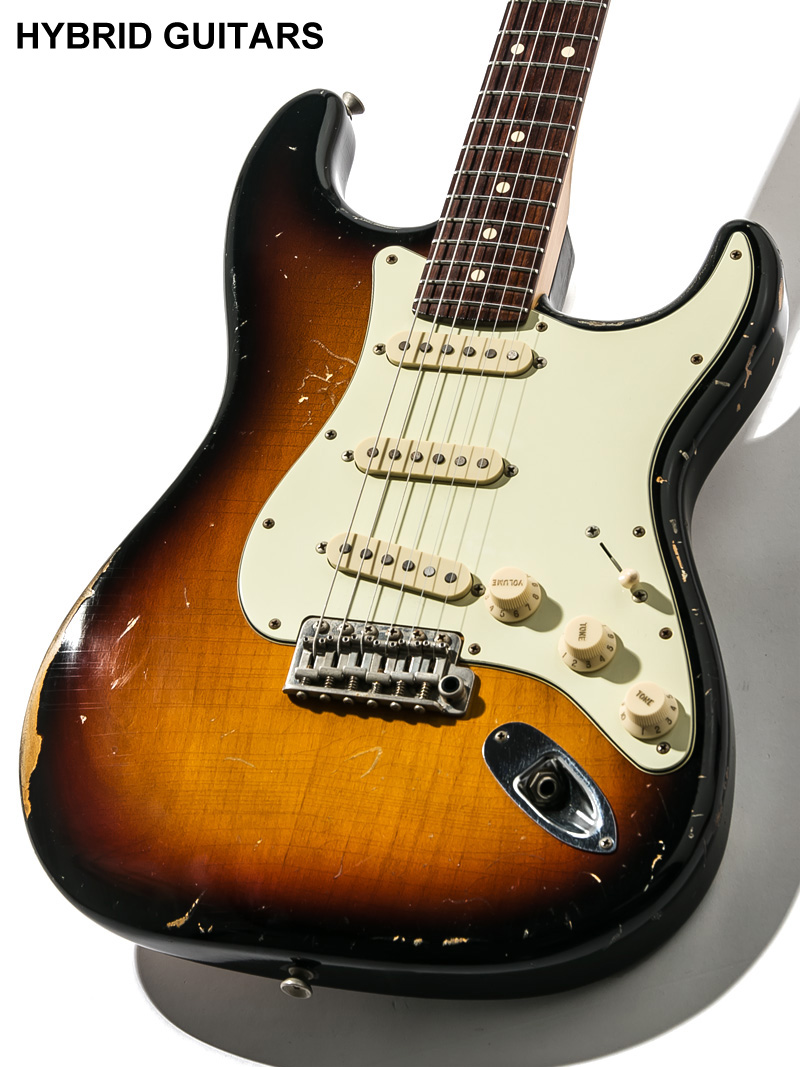 J.W.Black Guitars JWB-S 3 Tone Sunburst Midium Aged  3