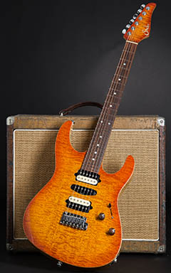 Suhr Modern Korina Quilt Limited Honey Amber Burst 2013 全体正面 サムネイル