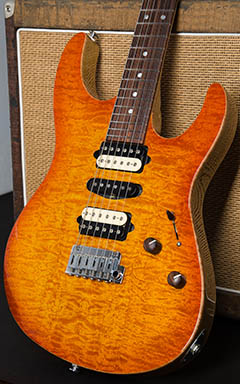 Suhr Modern Korina Quilt Limited Honey Amber Burst 2013 ボディー正面 サムネイル