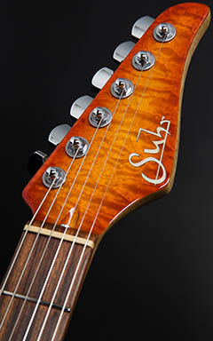 Suhr Modern Korina Quilt Limited Honey Amber Burst 2013 ヘッド正面 サムネイル