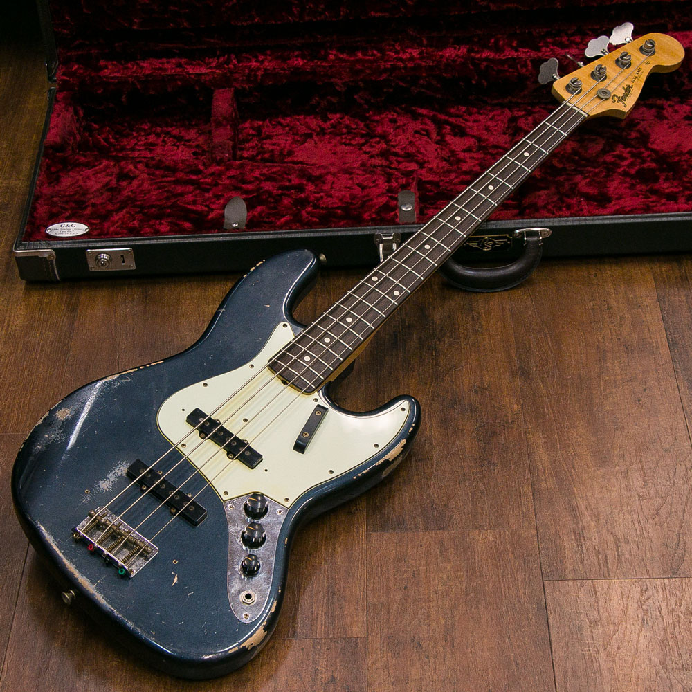 Fender Custom Shop Master Build Dennis Galuszka 1964 Jazz Bass Heavy Relic Dark Lake Placid Blue 2017 1
